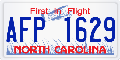 NC license plate AFP1629