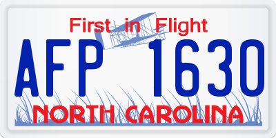 NC license plate AFP1630