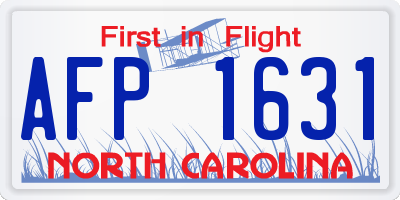 NC license plate AFP1631