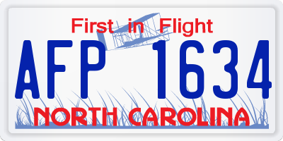 NC license plate AFP1634