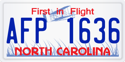 NC license plate AFP1636