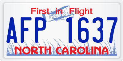 NC license plate AFP1637