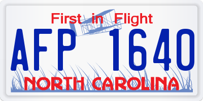 NC license plate AFP1640
