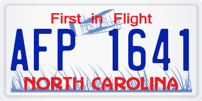 NC license plate AFP1641