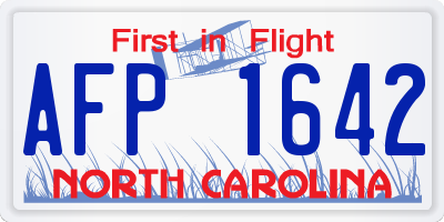 NC license plate AFP1642