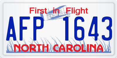 NC license plate AFP1643