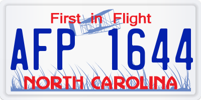 NC license plate AFP1644