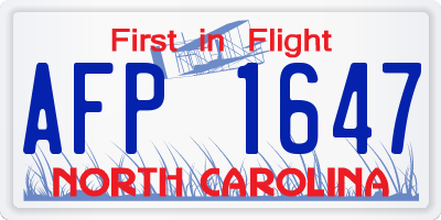 NC license plate AFP1647