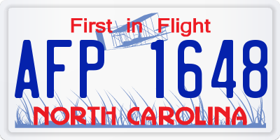 NC license plate AFP1648