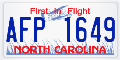 NC license plate AFP1649
