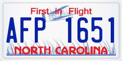 NC license plate AFP1651