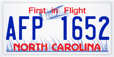NC license plate AFP1652