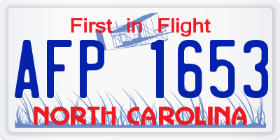 NC license plate AFP1653