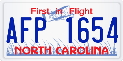 NC license plate AFP1654