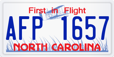NC license plate AFP1657