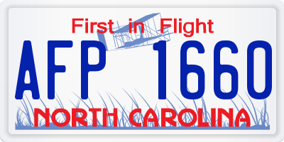 NC license plate AFP1660