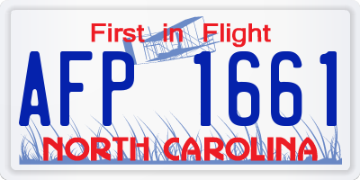NC license plate AFP1661