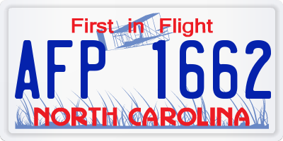 NC license plate AFP1662