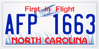 NC license plate AFP1663