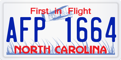 NC license plate AFP1664