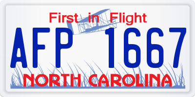 NC license plate AFP1667