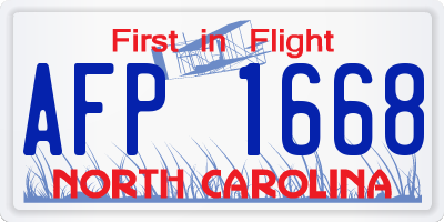 NC license plate AFP1668