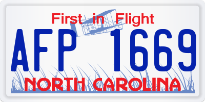 NC license plate AFP1669