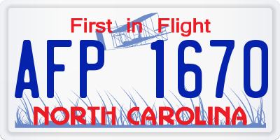 NC license plate AFP1670