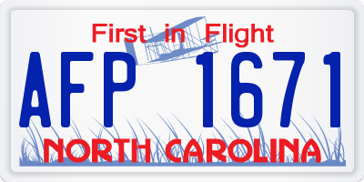 NC license plate AFP1671