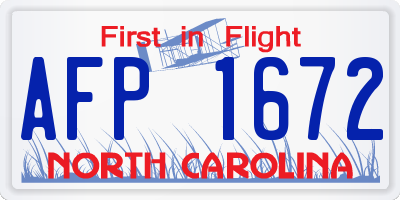 NC license plate AFP1672