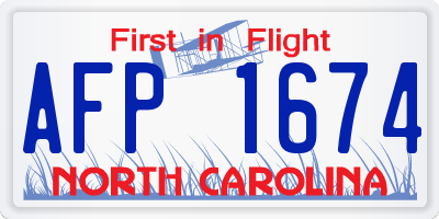 NC license plate AFP1674