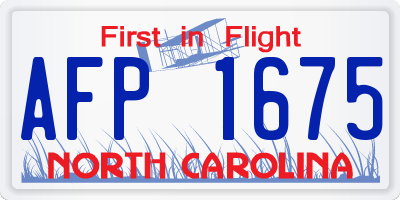 NC license plate AFP1675