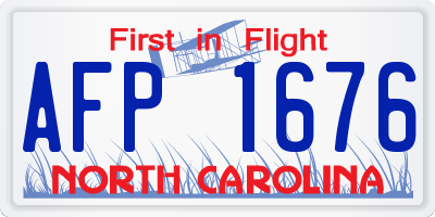 NC license plate AFP1676