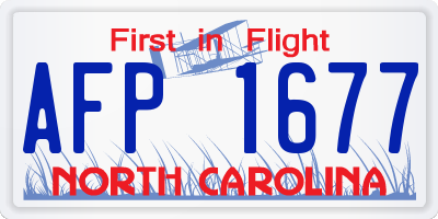 NC license plate AFP1677