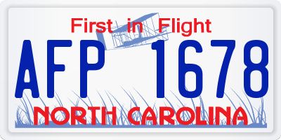 NC license plate AFP1678