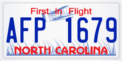 NC license plate AFP1679
