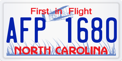 NC license plate AFP1680