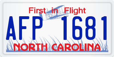 NC license plate AFP1681