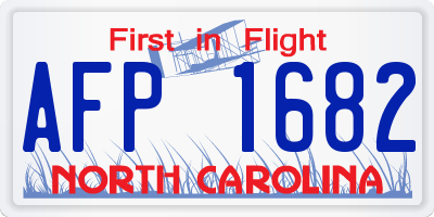 NC license plate AFP1682