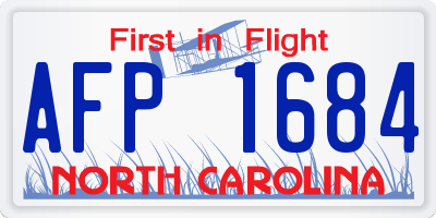 NC license plate AFP1684