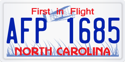 NC license plate AFP1685