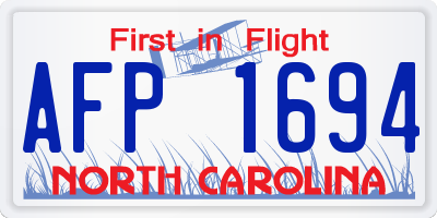 NC license plate AFP1694