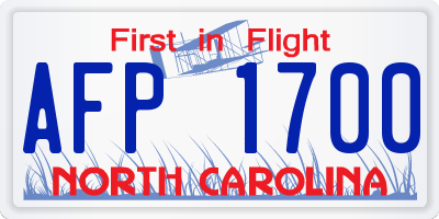 NC license plate AFP1700
