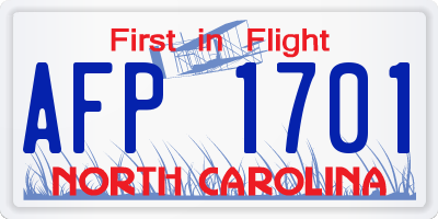 NC license plate AFP1701