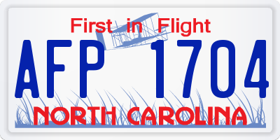 NC license plate AFP1704