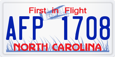 NC license plate AFP1708
