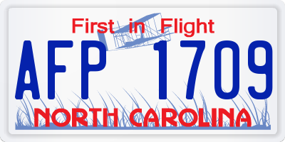 NC license plate AFP1709