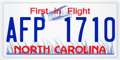 NC license plate AFP1710