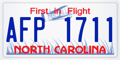 NC license plate AFP1711