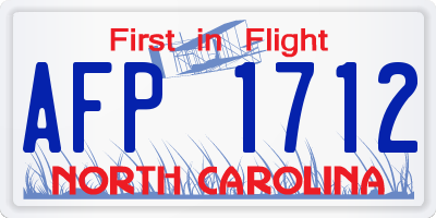 NC license plate AFP1712